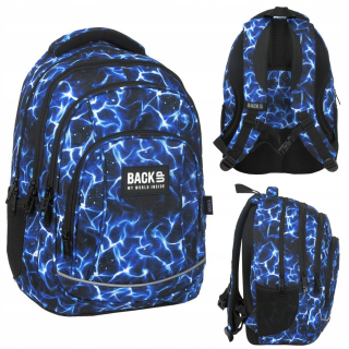 ZÁLOŽNÝ ŠKOLSKÝ BATOH PRE MLÁDEŽ, 4 priehradky, VODA NAVY BLUE SKY